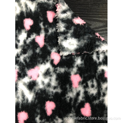 100%Poly Shuvelvteen Fleece Knitting Fabric with Printed